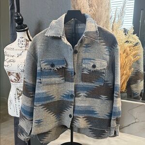 Aztec Patterned Button-Up Jacket